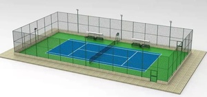 สนามแพเดิลเทนนิสแบบพาโนรามา หญ้าเทียม กระจกนิรภัย เหล็กกันน้ำ หนาพิเศษ ครบชุด ขนาดสั่งทำได้ XJ-BSWQC - Product Image 4