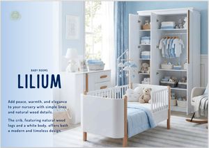 Armoire à 3 portes LILIUM de qualité prestigieuse pour la chambre de bébé, apportant paix, chaleur et élégance - Product Image 4