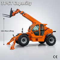 Chariot télescopique tout-terrain 4x4, hauteur de levage 18m, capacité 3T, 4T, 5T, 6T, multi-usages