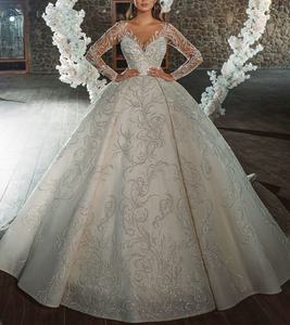 Robe de mariée de luxe haut de gamme, robe de princesse, sans bretelles, grande traînée, en cristal, robes de mariée, 2023 - Product Image 3