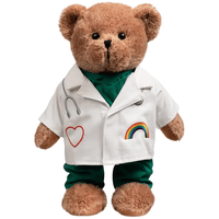 Ours en peluche créatif en forme d'uniforme médical, jouet anti-stress doux, cadeau pour médecins et infirmières, articles promotionnels en gros, anniversaire