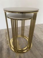 Grossiste moderne bon marché petite table basse ronde en acier inoxydable et laiton doré table d'appoint table d'angle pour le salon
