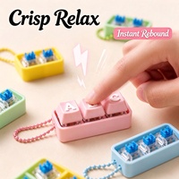 Keyboard Fidget Clicker 3D Print DIY, Gantungan Kunci Kombinasi Huruf Nama Kustom, Mainan Sensorik Pereda Stres untuk Dekompresi Harian
