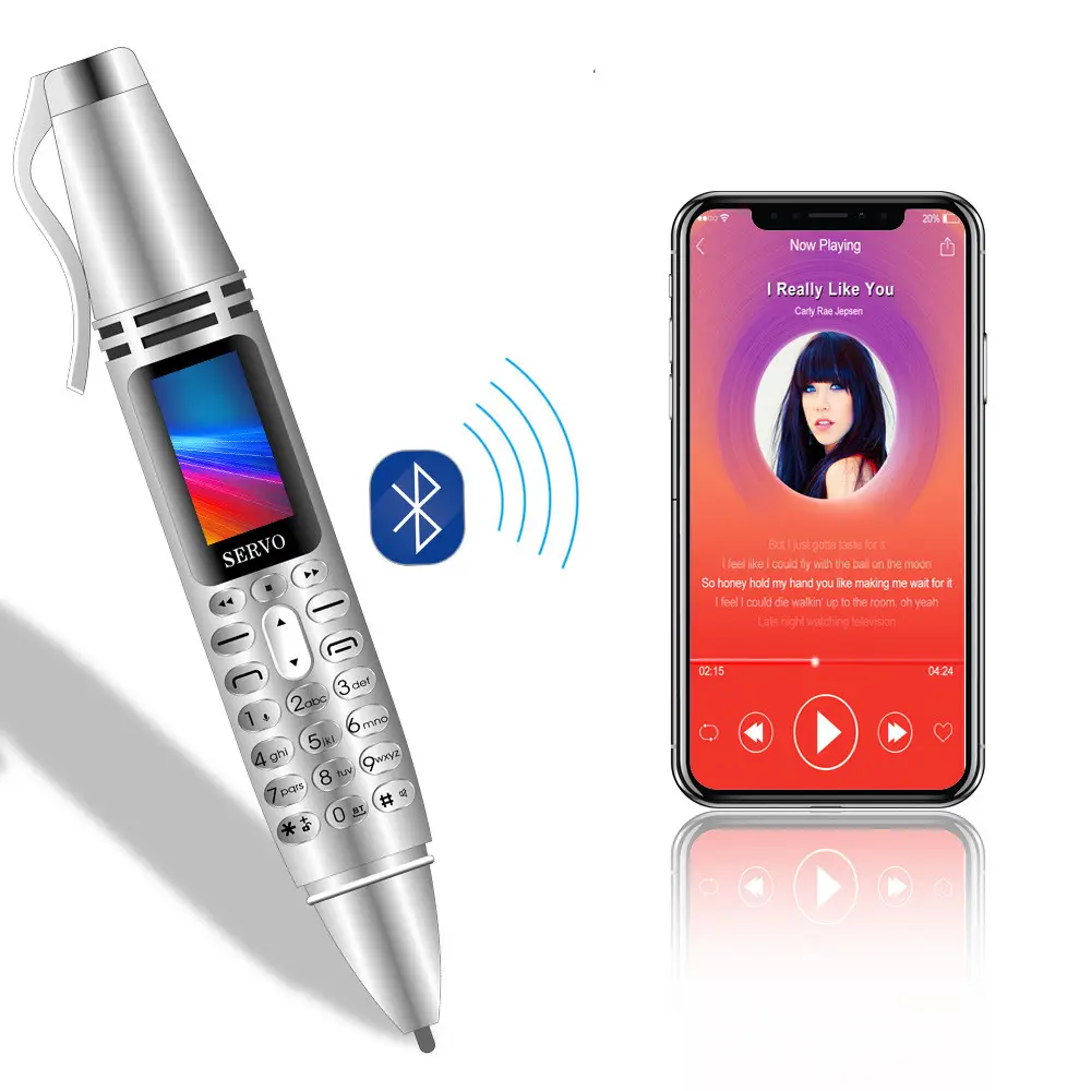 Multifunction Unlock Cell Phone K07 Dual Card 0.96" OLED Screen Recording Pen Shape Mini Mobile Phone Smart Mobile Phone