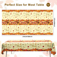 Nappe jetable en plastique à motif feuille d'érable pour Thanksgiving, idéale pour les décorations de fête de la récolte d'automne, vente en gros usine