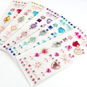 Wholesale 3D Crystal acrylic <b>Stickers</b> Self Adhesive Gem Jewel Decals Heart Star <b>Flower</b> Shapes for DIY Crafts Phone Decoration - Product Image 1
