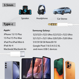Câble audio USB C vers prise <span class=keywords><strong>jack</strong></span> 3,5 mm, câble auxiliaire pour <span class=keywords><strong>iPhone</strong></span> 15, type C vers casque 3,5 mm, câble stéréo pour <span class=keywords><strong>voiture</strong></span> compatible avec <span class=keywords><strong>iPhone</strong></span> - Product Image 5