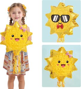 Décorations de fête Sun Piata avec cordon à tirer, masque pour les yeux et chauve-souris inclus, pour filles, enfants, anniversaire, baby shower, fête d'été - Product Image 2