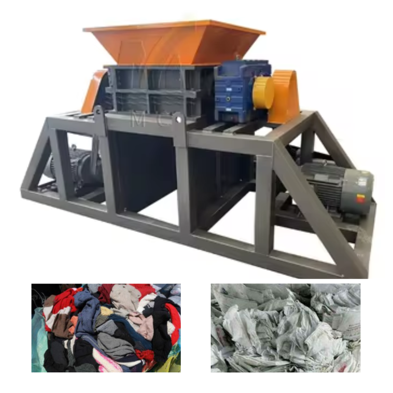 Double Shaft Textile Waste Shredder for