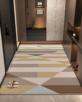 Tapis à poils ras en polyester PET écologique, fabriqué à la machine, lavable, respectueux des animaux de compagnie, avec dos antidérapant, design moderne pour la maison et le commerce