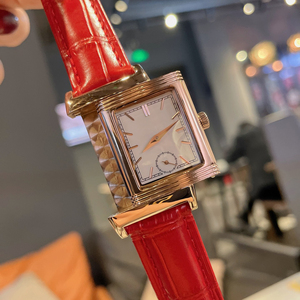 Montre de luxe à quartz avec bracelet en cuir véritable de haute qualité, montre à clapet carrée pour femmes. - Product Image 1