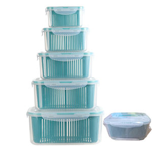 <span class=keywords><strong>Cestello</strong></span> Multifunzionale per Lavaggio Verdure con Contenitore, Recipiente Ermetico e Drenabile per Frigorifero - Product Image 5