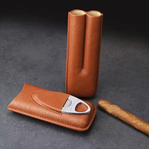 Étui à cigares de luxe personnalisé en cuir croco à <span class=keywords><strong>3</strong></span> doigts avec coupe-cigare à lacets porte-cave à <span class=keywords><strong>3</strong></span> tubes - Product Image 5