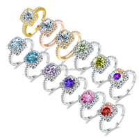 Prix bas 925 argent Sterling 18k plaqué or GRA 1CTVVS D couleur Moissanite forme carrée bague femmes fiançailles bijoux fins