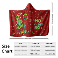 Couverture à capuche en flanelle à motif de dessin animé de Noël, personnalisable, imprimée numériquement, utilisable comme plaid de canapé ou cape, pour cadeaux de fêtes, Dropshipping