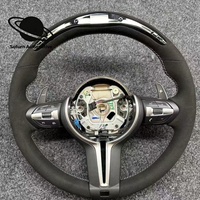 Volant sport à 3 branches LED pour BMW M3/M5/M6/Série 6 E70/E90/E92 – Matériau PU – Kit de modification