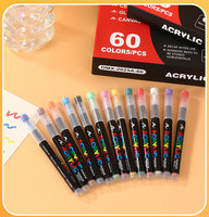 Lot de 72 marqueurs liquides acryliques à pointe pinceau pour peinture artistique, couleurs superposables, largeur d'écriture 5 mm, pour verre et papier