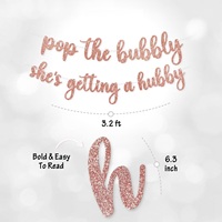 Kit de Décoration pour Enterrement de Vie de Jeune Fille : Bannière Or Rose et Blanc, Ballons en Aluminium Anneau et Verre de Champagne, Rideau à Franges et Fournitures pour Guirlande