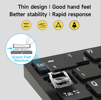 Kit clavier et souris sans fil 2,4 GHz, clavier ultra-plat à touches mécaniques avec 12 touches multimédias pour Smart TV, maison et bureau