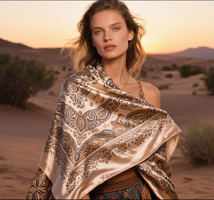 ผ้าพันคอไหมขนาดใหญ่ 90 * 90 ซม. แบบสั่งทำได้ MOQ ต่ำ วัสดุผ้าซาติน สำหรับผู้หญิง - Product Image 2