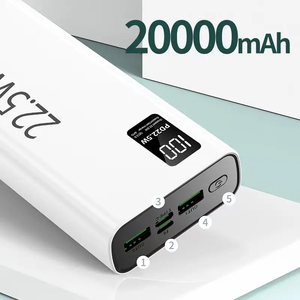 พาวเวอร์แบงค์แบบปรับแต่งได้ ความจุสูง 20000 มิลลิแอมป์ชั่วโมง รองรับการชาร์จเร็ว PD22.5W กันน้ำ แบตเตอรี่ลิเธียมโพลิเมอร์ พร้อมหน้าจอ LED สถานีพลังงานสำรอง - Product Image 4