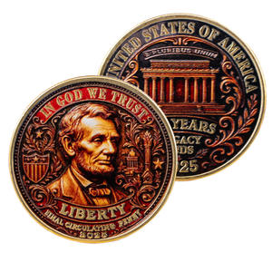 Moneda Conmemorativa de Metal Personalizada con Tema Histórico de 1909-2025, Engranajes de Antorcha, Estatua de la Libertad, Objeto Coleccionable, Regalo Decorativo - Product Image 6