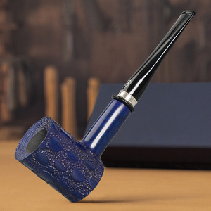 MUXIANG Briar Wood Pipe Crocodile Skin Pattern Bent Shape Tobacco Smoking Pipe Gift - Product Image 3