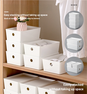 Минималистичный контейнер для хранения PET с крышкой, штабелируемые настольные органайзеры с ручками для шкафа, кухни, канцелярии - Product Image 4