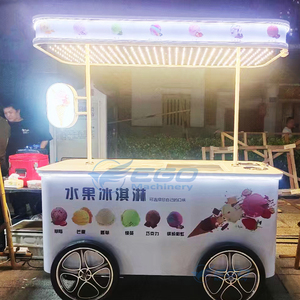 Triciclo de Comida de 3 Ruedas, Carrito de Helados con Congelador, Carrito de Comida Móvil Eléctrico, Refrigerador Exhibidor de Gelato - Product Image 3