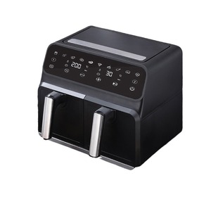Air Fryer 8L Dual Compartment Electric Oil Free Smart Oven For Chicken And French Fries Ceramic Coating Black - Product Image 2