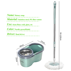 Juego <span class=keywords><strong>de</strong></span> cubos para fregona <span class=keywords><strong>de</strong></span> chenilla LeMuna, escurridor <span class=keywords><strong>de</strong></span> tipo deslizante, mango extensible <span class=keywords><strong>de</strong></span> acero inoxidable, limpieza del hogar - Product Image 3