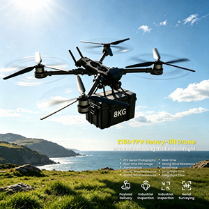 Dron FPV de 15 pulgadas con capacidad de carga pesada de 8 kg, alcance de 15 km, RTF, cámara 4K, mapeo y topografía, GPS, fibra de carbono, dron de carreras, kit FPV completo. - Product Image 1