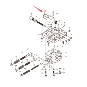 Válvula solenoide Bobcat Doosan 30010611-01445 para G25NXP G30NXP, válvula de control de caja de cambios para montacargas, cojinete liso de hierro fundido - Product Image 1