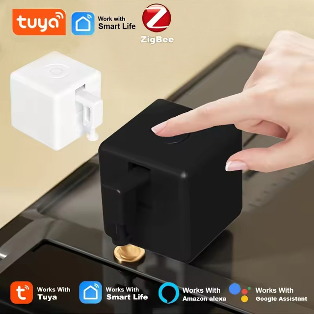 New Zigbee Smart Fingerbot Plus Switch Button Pusher Touch Arms Fingerbot Tuya Smart Life Control Work with Alexa Google Alice