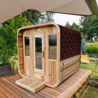 Outlet pabrik Sauna dengan pengontrol WIFI, speaker Bluetooth, sauna inframerah jarak jauh kubus luar ruangan untuk 2 orang