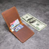 Portefeuille en cuir véritable Crazy Horse, fin et minimaliste, multi-cartes, pour usage quotidien, en promotion