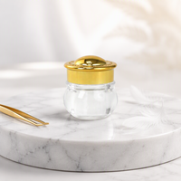 Pot en plastique de 10g pour poudre à ongles en gros, pot vide pour paillettes et poudre libre avec couvercles dorés, idéal pour le maquillage