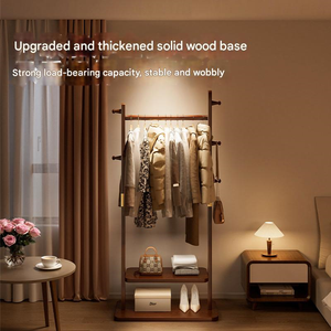 Rắn Gỗ Áo Giá Đơn Giản Thiết Kế Hiện Đại Đa-Chức Năng Dày Móc Mạnh Mẽ Bền Phòng Ngủ Quần Áo Dọc Lưu Trữ Giá - Product Image 5