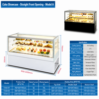 Vitrine Réfrigérée Commerciale à Double Température pour Gâteaux et Pains avec Portes Vitrées, Capacité 80-140L