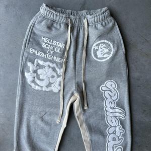 <span class=keywords><strong>Pantalon</strong></span> <span class=keywords><strong>de</strong></span> <span class=keywords><strong>jogging</strong></span> <span class=keywords><strong>blanc</strong></span> et gris personnalisé pour hommes 100% coton éponge tenue High Street Flare <span class=keywords><strong>pantalon</strong></span> à jambes larges pantalons <span class=keywords><strong>de</strong></span> survêtement à impression bouffante - Product Image 2