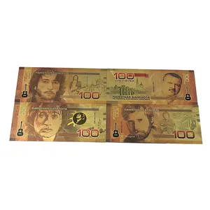 Custom 4 Types Famous Person Russia Singer 100 Money PET 24k Gold Foil Plated Banknote