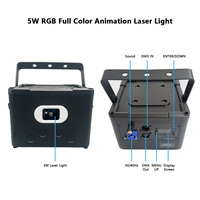 RGB lampu Laser 5W, warna penuh 3D animasi proyektor DJ DMX512 suara kontrol otomatis lampu Laser untuk panggung klub pesta disko