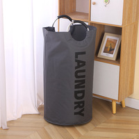 Sac à linge en tissu Oxford pliable 90L, panier de rangement avec poignée et anneau en aluminium pour salle de bain, vêtements sales, vente en gros