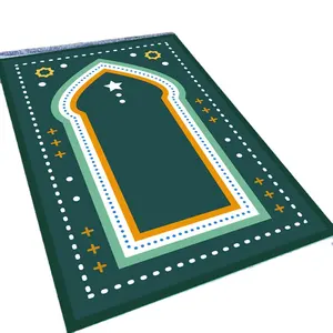 Tapis de culte musulman vert personnalisé tapis de prière islamique tapis de prière imprimé tapis de prière imprimé