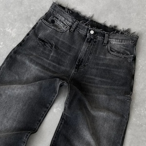Wholesale Distressed <b>Men's</b> Baggy <b>Jeans</b> Custom Ripped <b>Men</b> Regular Fit Faded Washed <b>High</b> <b>Waist</b> Pants Casual Stock <b>Jeans</b> for <b>Men</b> - Product Image 5