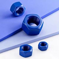 Écrou hexagonal en téflon bleu personnalisable, norme DIN934, acier au carbone, fixation à haute résistance au frottement pour usage automobile