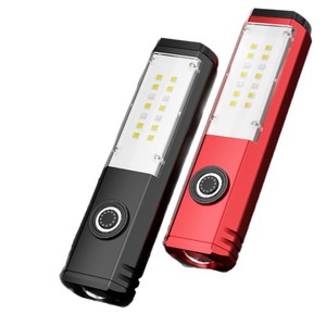 Lampe torche LED rechargeable Sd18 2000 mAh noire et rouge pour le camping en plein air, le travail, la charge USB, lampe de secours - Product Image 1