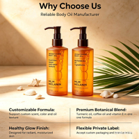 Huile Corporelle Éclaircissante Bio au Curcuma, Café et Pépins de Raisin 120ml, Vitamine E, Éclaircissement de la Peau pour Tous Types de Peau, Marque Privée OEM
