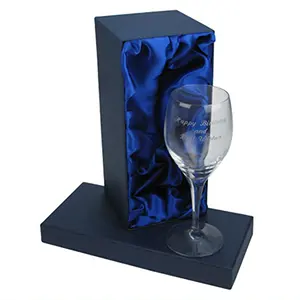 Personalized Birthday Red Wine Glasses Gift Packaging Boxes custom made wine glasses packaging box with satin cloth lining