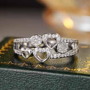 Anello in Argento A129 con Diamante Taglio Cuore per Donna, Gioiello di Fidanzamento con Diamante Naturale Colore H, Anello con Diamante Bianco - Product Image 6